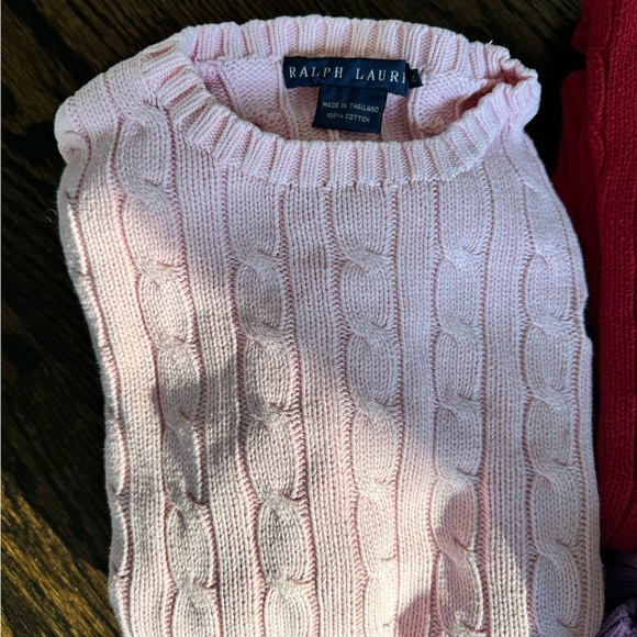 Ralph Lauren Women's Cable Knit Sweaters - Red, Pink, Purple, Teal, White - Picture 3 of 16